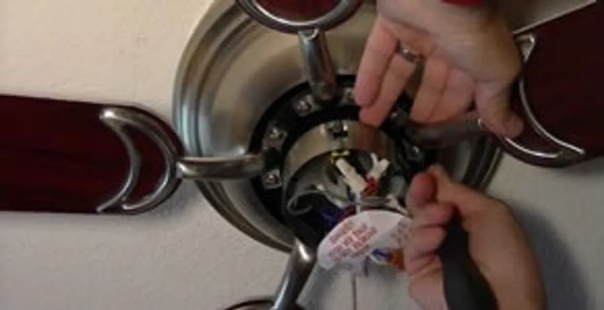 Ceiling fan installation with electrical wiring and mounting by professional electrician in Bradenton, FL