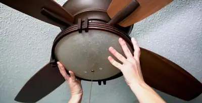 Ceiling fan repair and reinstallation on ceiling mount in Bradenton, FL