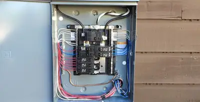 electrical panel upgrade service featuring newly installed electrical panel wired by licensed electricians in Bradenton, FL