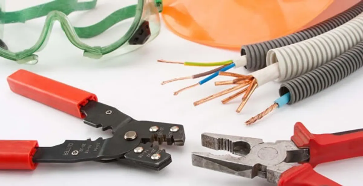 Electrical wiring repair with professional tools and safety equipment in Bradenton Beach, FL