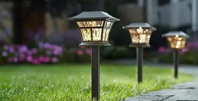 landscape lighting installation services with professionally installed pathway lights in Bradenton, FL