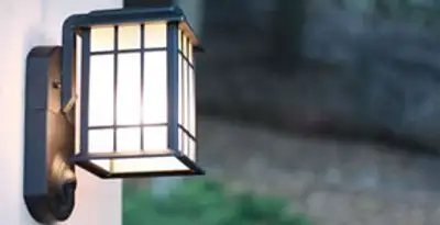 security light installation services with professionally mounted exterior wall light in Bradenton, FL